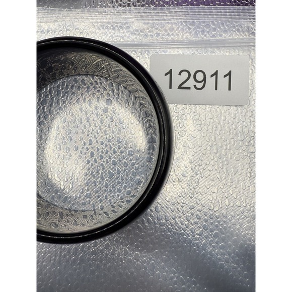Vintage Chunky Bracelet Bangle Black Acrylic Silver Tone‎ Metal Inlay 8.5" - Picture 11 of 11